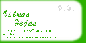 vilmos hejas business card